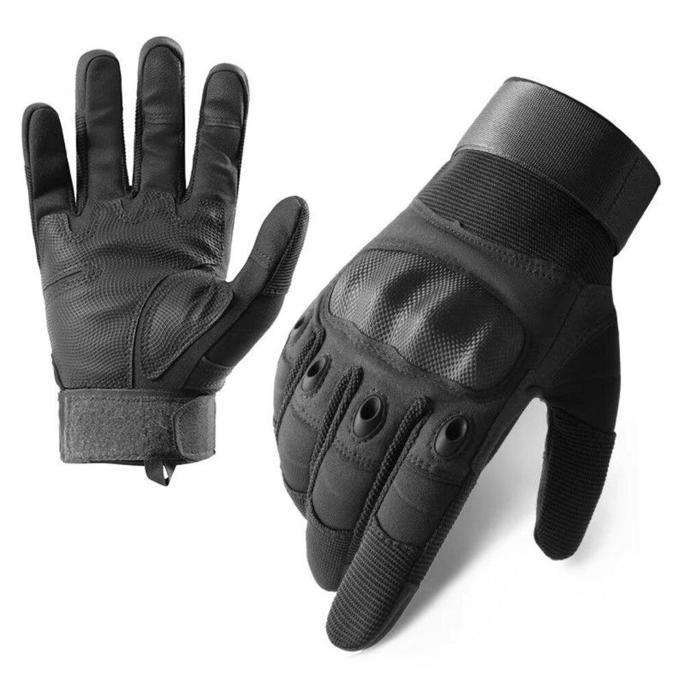 Touch Screen Tactical Gloves Black Full Finger Outdoor Riding Hiking Work Gloves